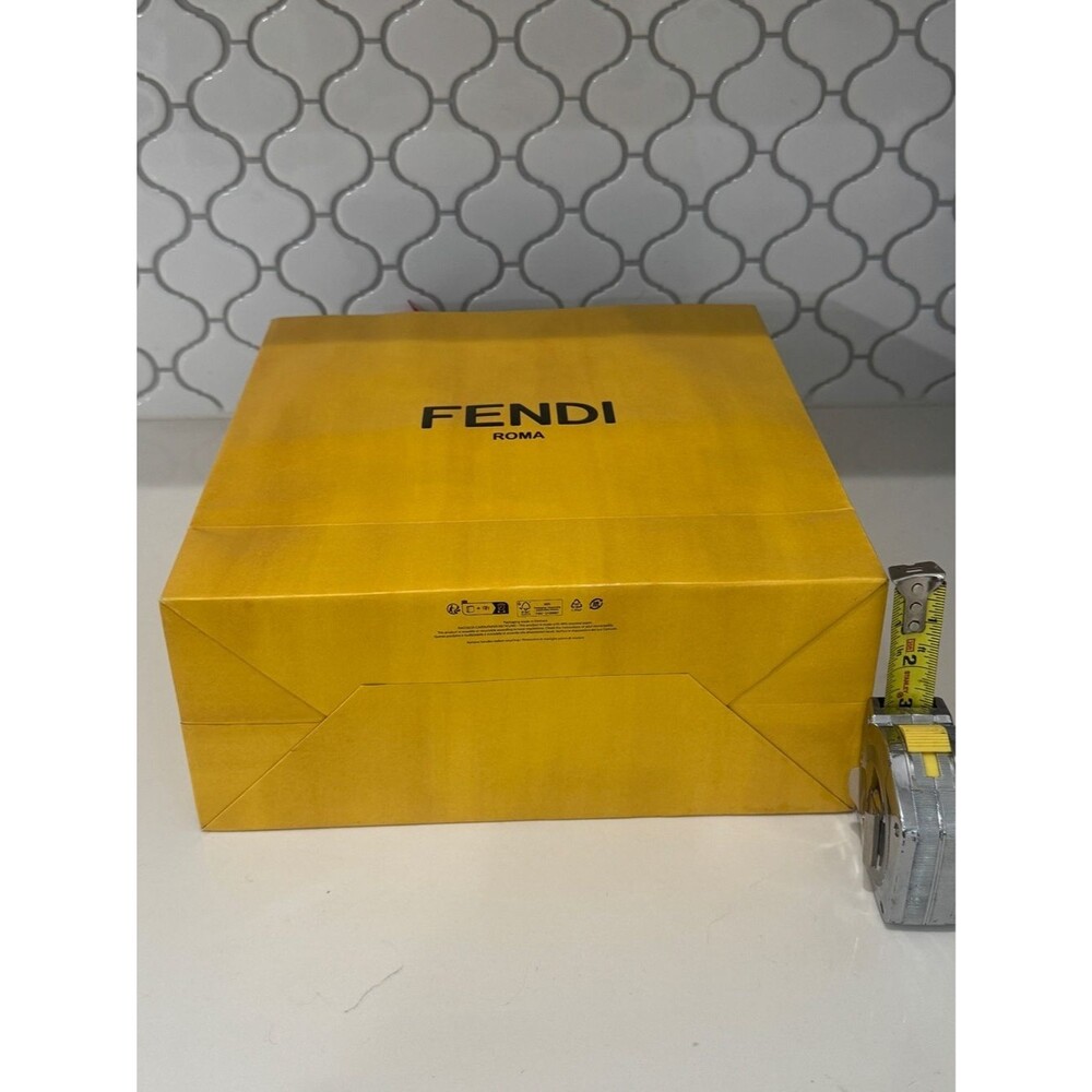 Authentic Fendi Roma Large Hard Sided Boutique Shopping Gift Bag w/ Ribbon - Picture 10 of 10